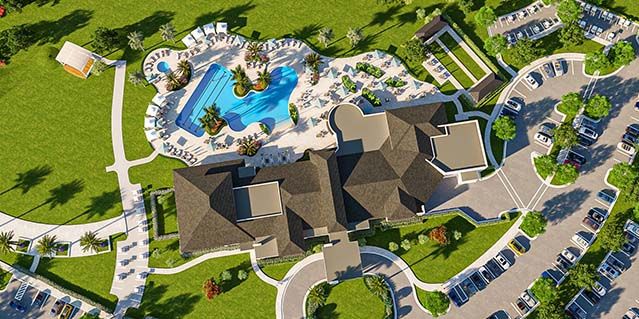 Artist Rendering: Ariel View of Astor Creek Clubhouse