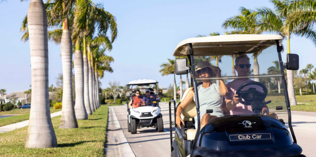 people on golf carts