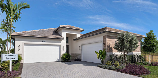 Exterior of home with a 4-car garage