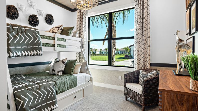 Flexible bedroom layout in a Kolter Homes model home in South Florida