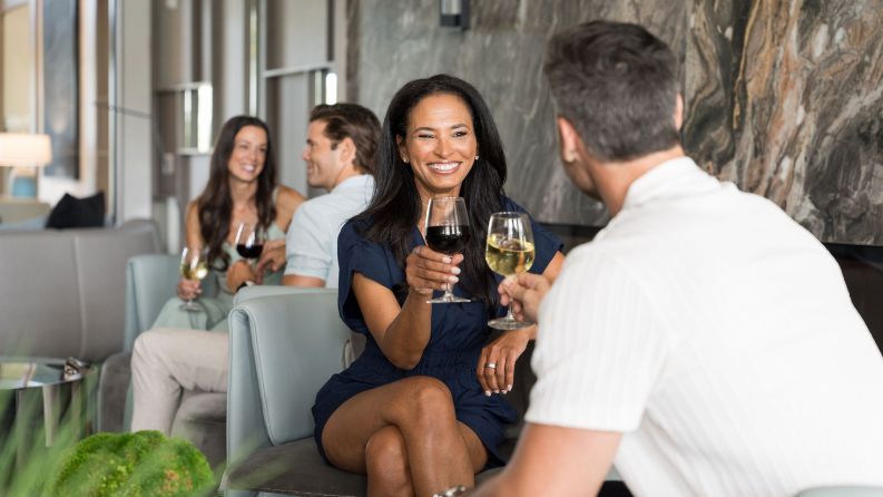 Dining and social spaces at the Great Egret Clubhouse at Avenir
