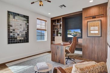 Flexible home office and fitness space in a Kolter Homes model home