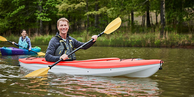 Man and Woman Kayaking