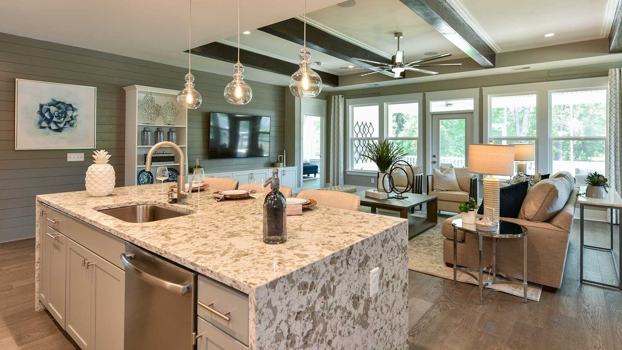 Open-concept kitchen design in a Kolter Homes residence at The Ponds