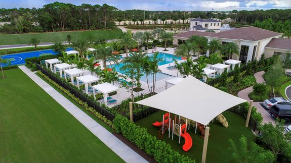 new homes in palm beach gardens, pool, clubhouse and amenities
