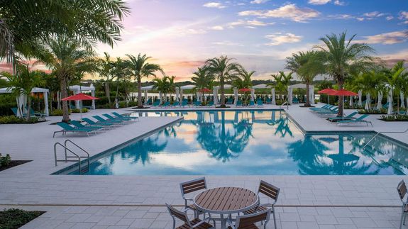 new homes in palm beach gardens, pool, clubhouse and amenities