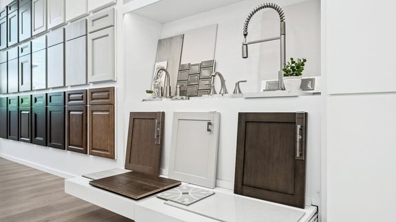 Variety of cabinet and faucet styles available for personalization. 