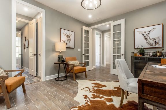 maple model home den