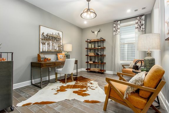 maple model home den