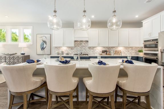 poplar model home island kitchen