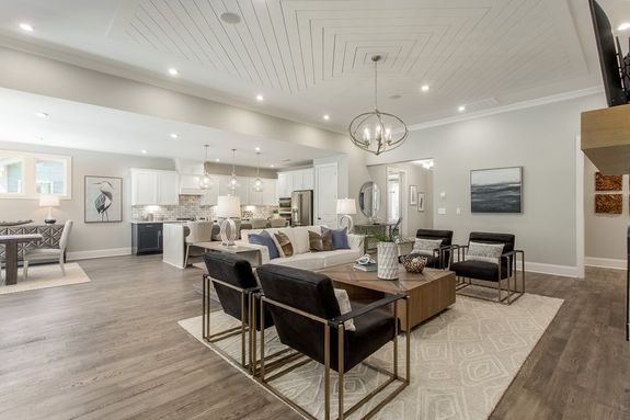 poplar model home great room and kitchen