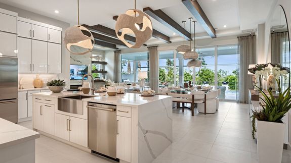 Paige Model | Island Kitchen to Great Room