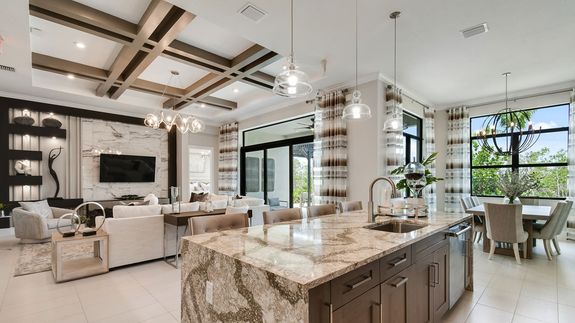 Riley Model | Island Kitchen into Main Living Area